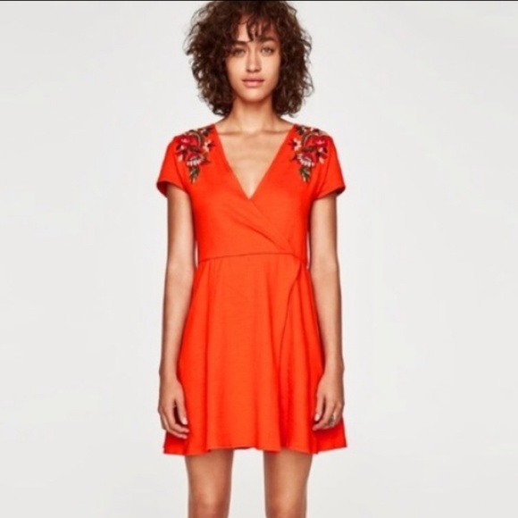 zara orange dress